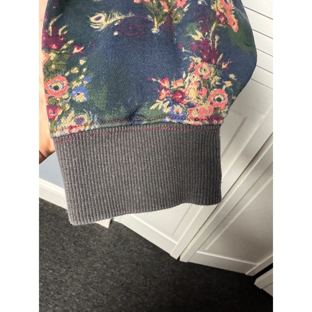 Natural Life English Garden Floral Sweatshirt L/XL Boho Navy Grey Pullover Top - Picture 8 of 8